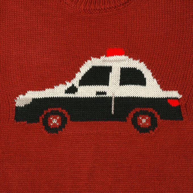 akachan honpo - 針織休閒上衣-緹花-紅色