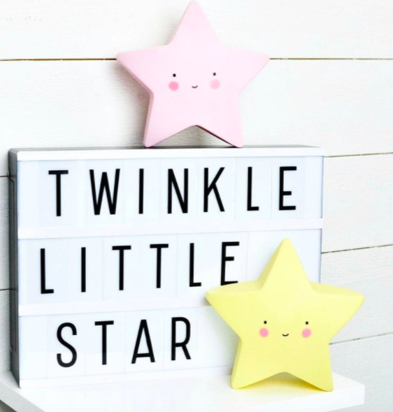 荷蘭 A Little Lovely Company - 療癒星星夜燈-粉黃