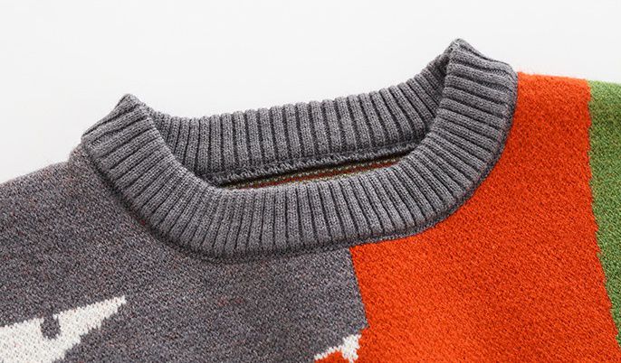 WELLKIDS - 圓領長袖針織毛衣-英文字母-紅色