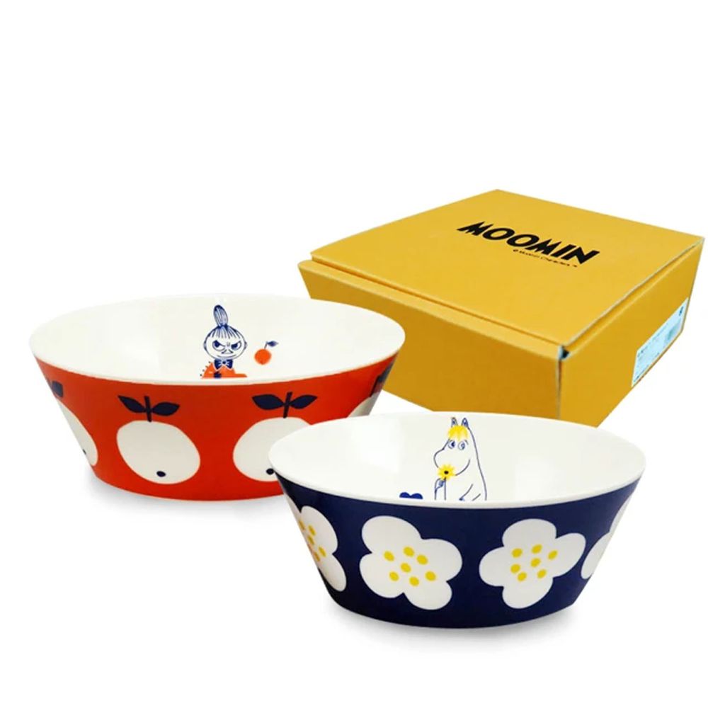 日本山加 yamaka - moomin 嚕嚕米彩繪陶瓷碗禮盒-MM0324-79-2入組
