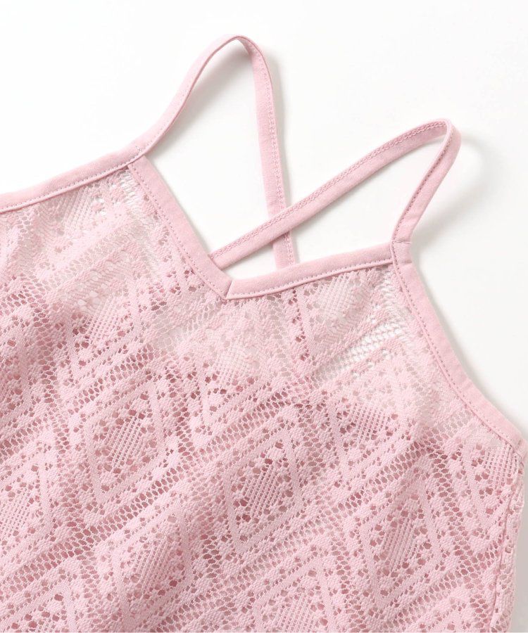 日本 apres les cours - 優雅蕾絲細肩帶洋裝(2件式)-條紋x白