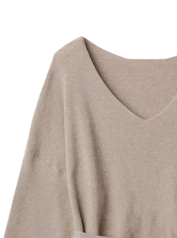 日本 GRL - V領綁帶上衣x蕾絲百褶長裙2件組-典雅黑