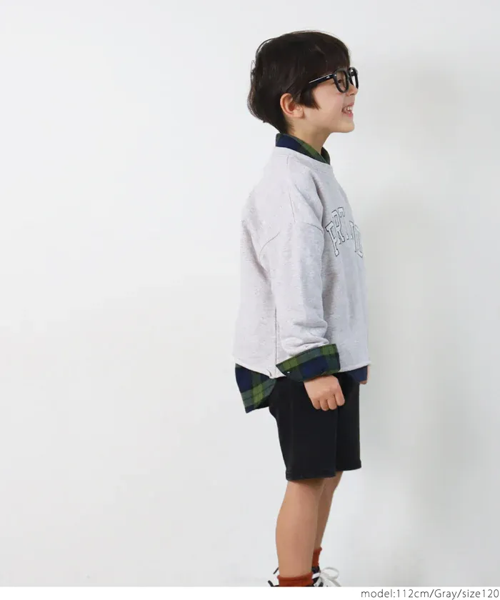 日本 COCA - 定番美式復古LOGO大學T-孩子-淺綠