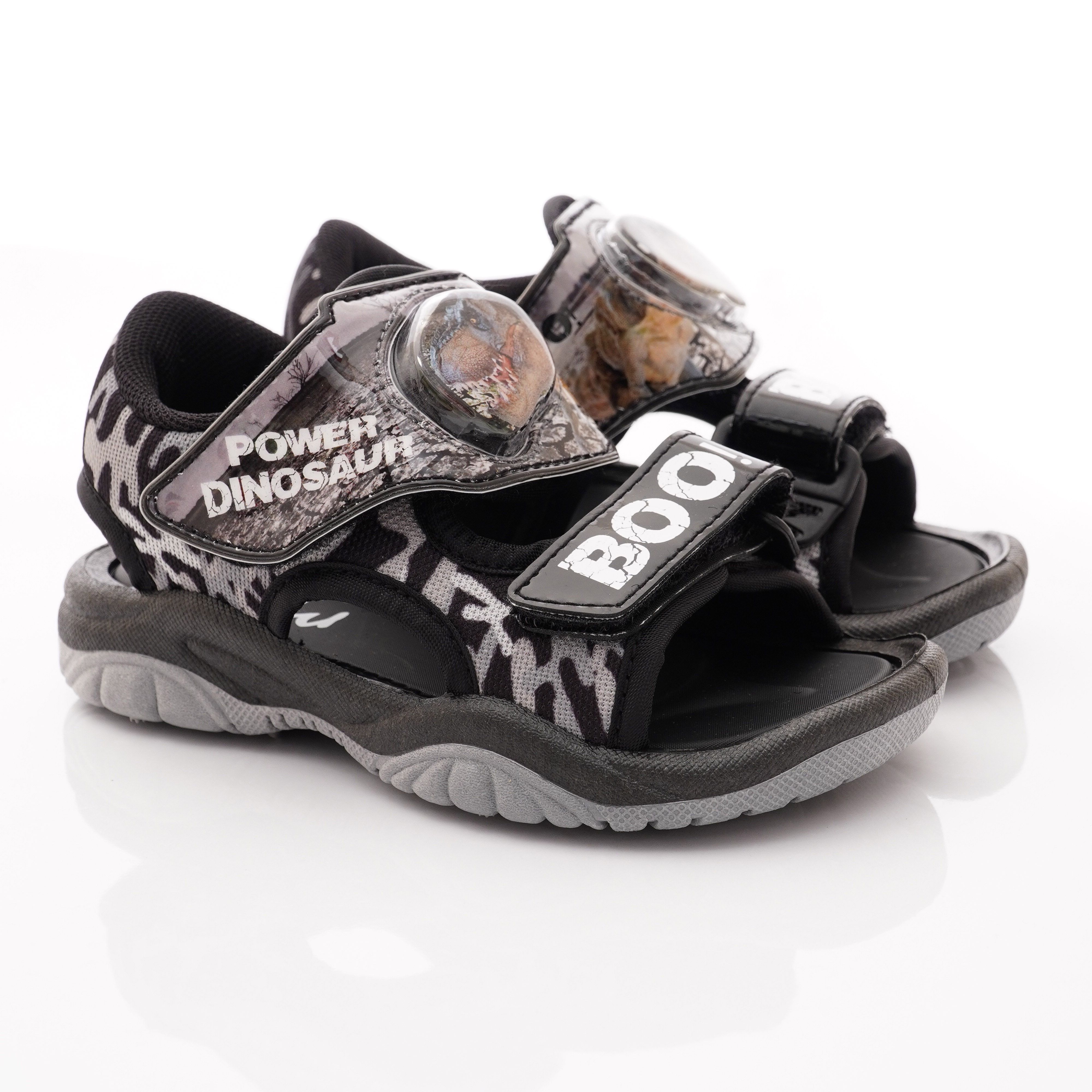 侏羅紀世界 - 恐龍電燈涼鞋款(中小童段)-黑