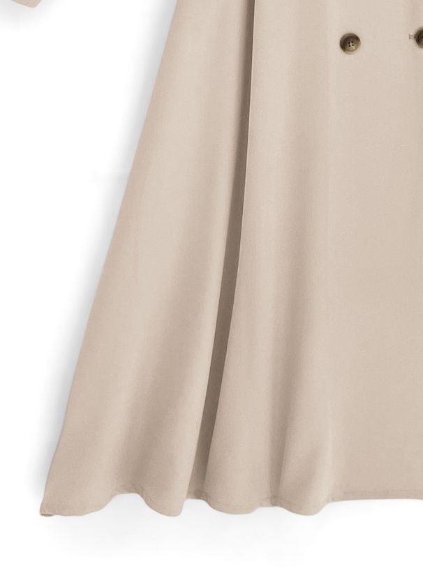 日本 GRL - 春日陽光綁帶長版風衣-卡其