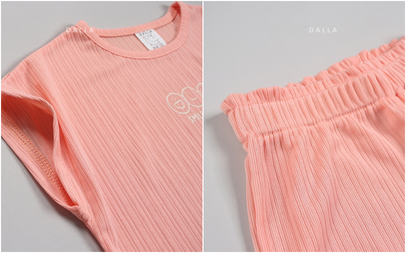 韓國 Dalla - 三個笑臉涼感套裝-粉橘