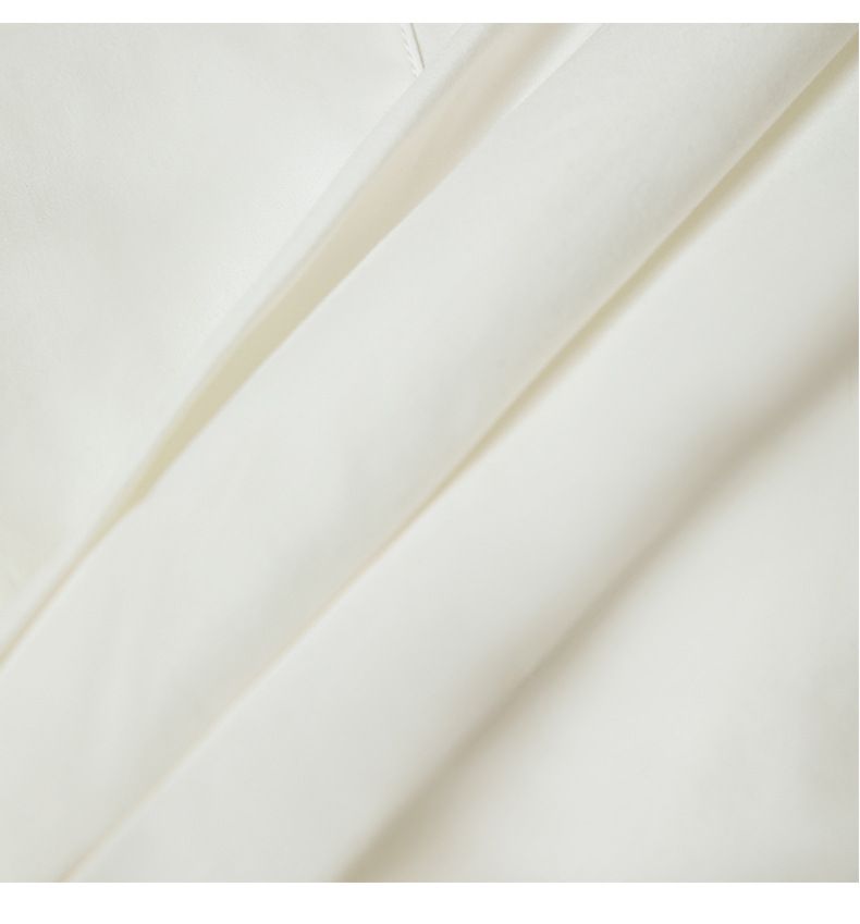 時尚寬鬆貼口袋長袖襯衫-白色