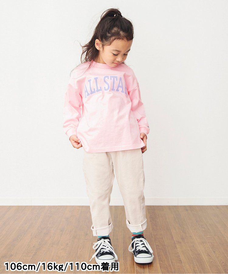 日本 BREEZE - CONVERSE聯名 印花長袖上衣-粉紅