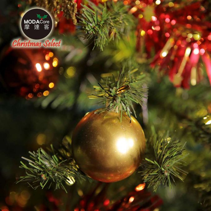 MODACore 摩達客 - 8尺/8呎(240cm)特仕幸福型裝飾綠色聖誕樹 (綺紅金雪系配件)含全套飾品不含燈/本島免運費