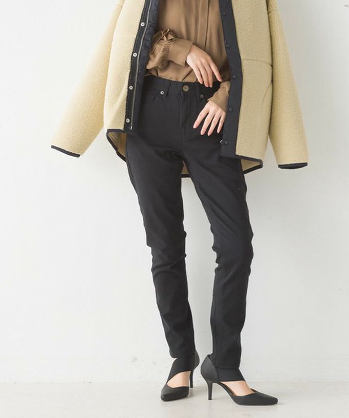 日本 OMNES - [定番]百搭厚磅斜紋布合身長褲-炭灰