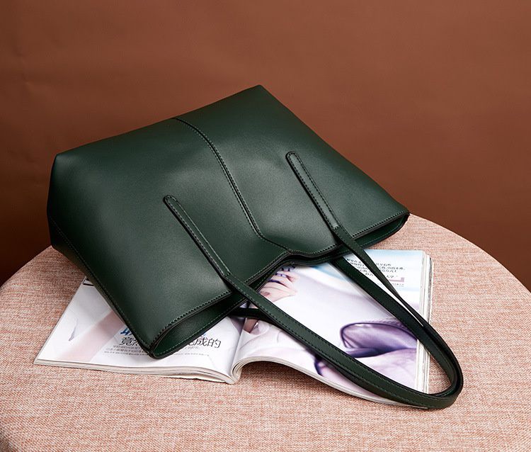 歐美風簡約大容量單肩托特包-黑色 (25x31x14cm)