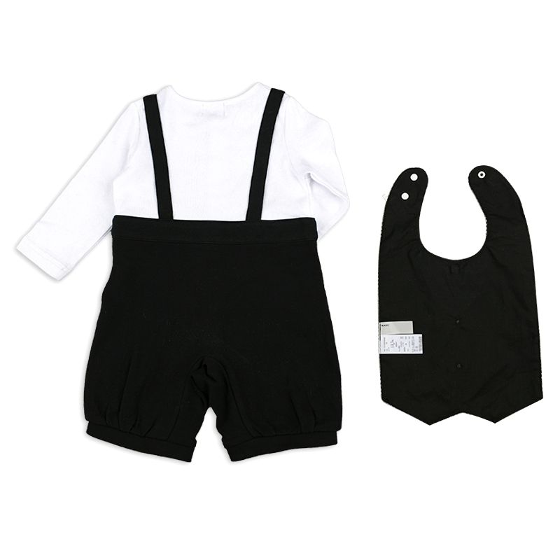 akachan honpo - 分腳連身衣&圍兜-黑色