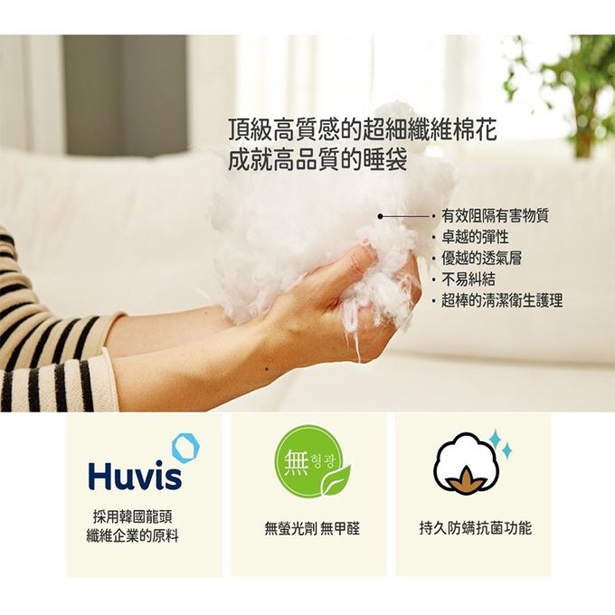 正韓Hello HiZoo - 手工製莫代爾防蟎抗菌便攜式兒童睡袋(枕頭+睡墊+被子)-粉紅兔