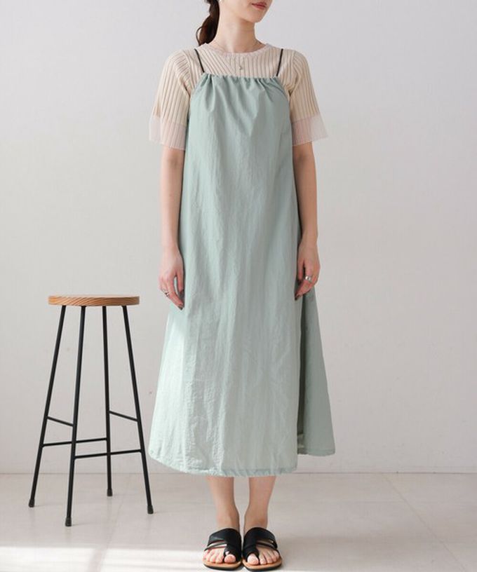 日本 Bab - 下擺澎澎氣球尼龍吊帶洋裝-深灰