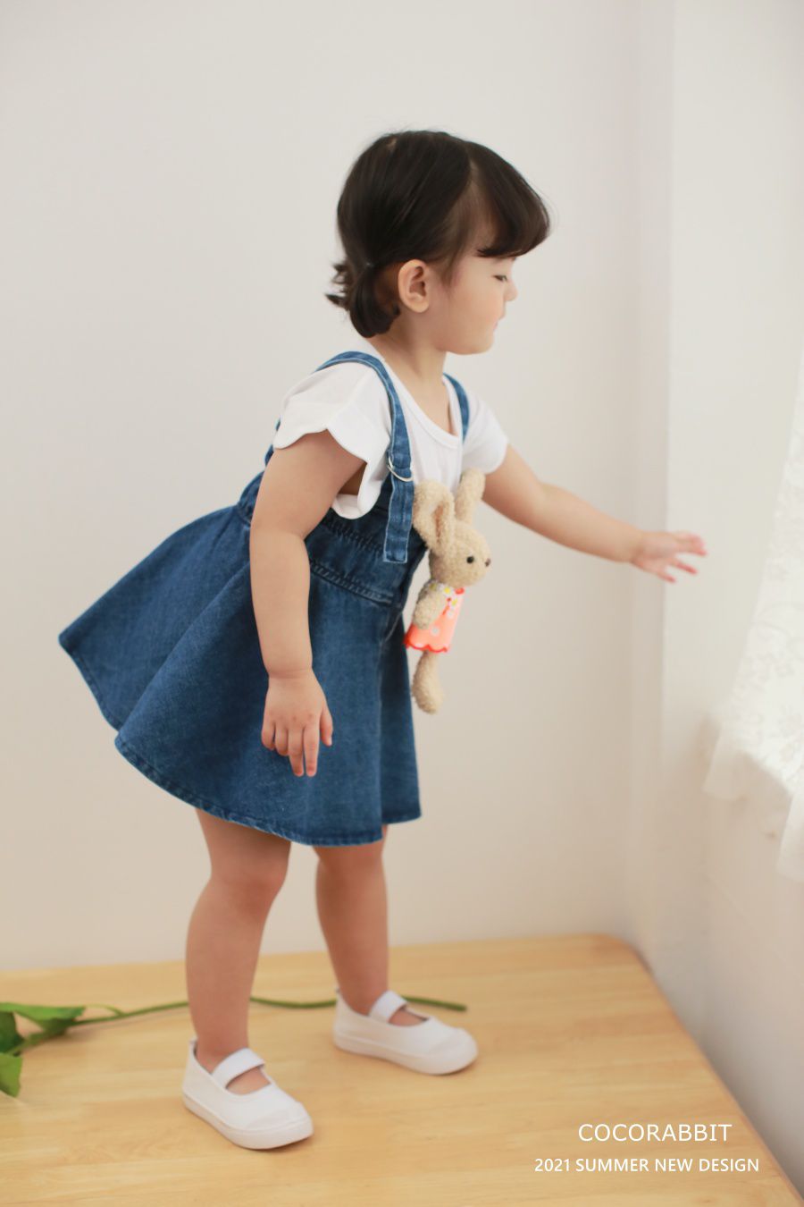 韓國 Coco Rabbit - 兔子娃娃花瓣袖T-象牙白