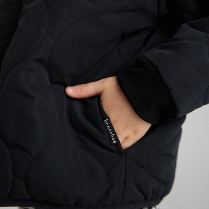 日本 BRANSHES - 簡約波浪絎縫無領休閒外套-格紋-灰白