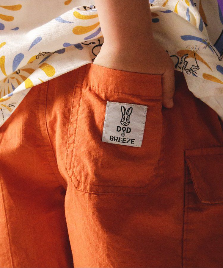 日本 BREEZE - 聯名款 口袋工裝風帥氣4分短褲-撞色-橘藍系