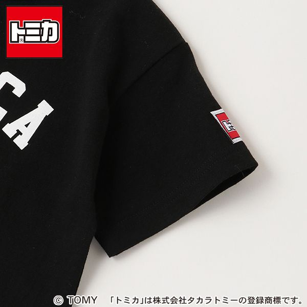 日本 petit main - TOMICA聯名 印花短袖上衣-工程車-黑