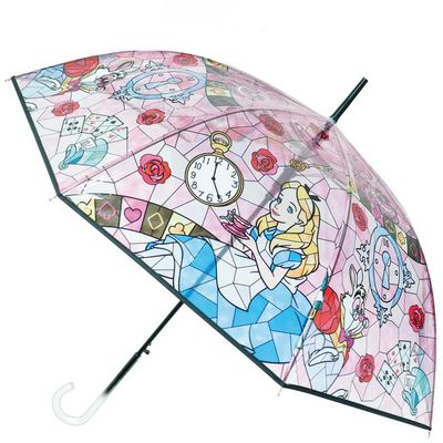 日本 J'S PLANNING - 迪士尼公主 彩色玻璃透明直傘-愛麗絲 (60cm)