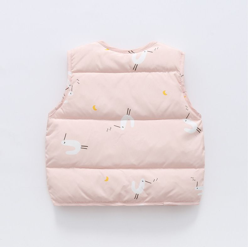 90%鴨絨兒童保暖防潑水背心-小雞-粉色