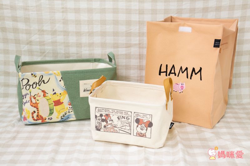 日本 LIV HEART - 迪士尼布質提把收納箱-拼接小飛象-紫 (38x26x23cm)