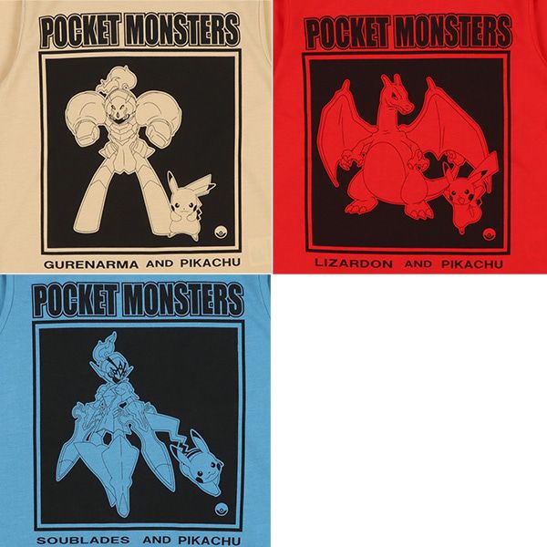 日本西松屋 - 寶可夢 圓領印花長袖上衣-紅蓮鎧騎-卡其