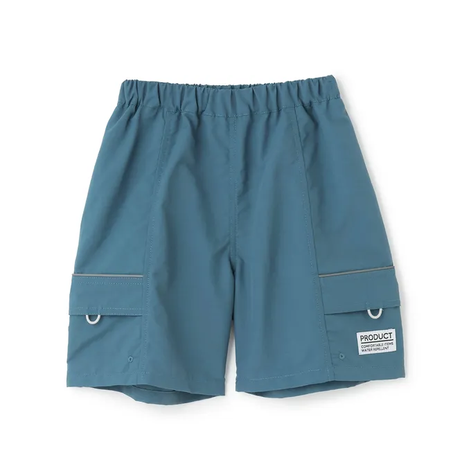 日本 b-ROOM - 抗汙防潑水 機能玩耍側口袋短褲-卡其