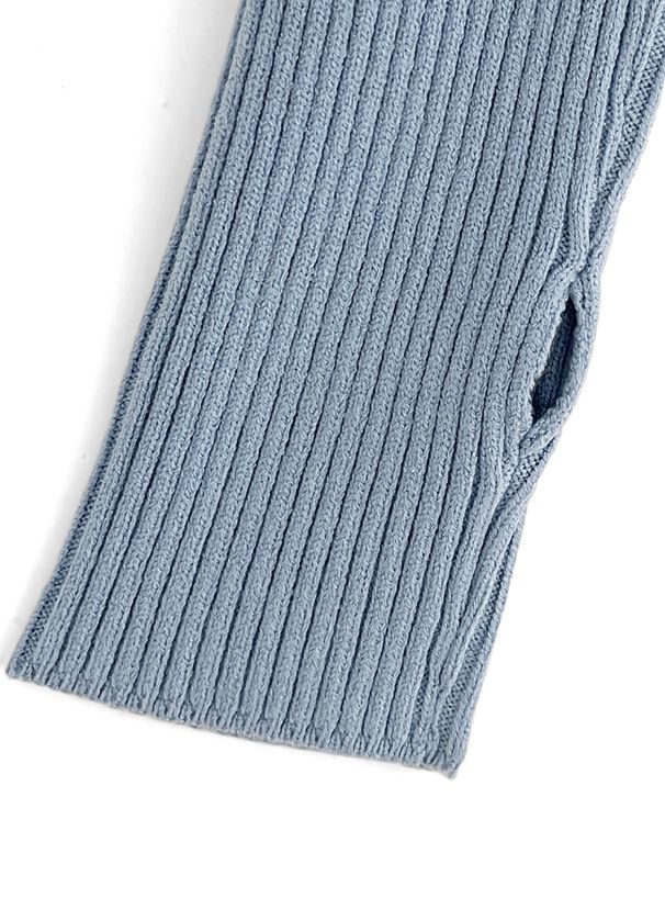 日本 GRL - 高領露指酷甜短針織上衣-黑