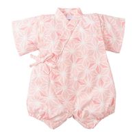 akachan honpo - 甚平包屁衣-麻葉-粉紅色-日本製