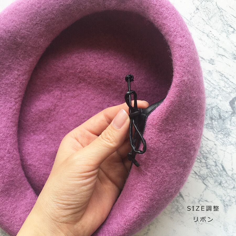 日本 jou jou lier - 合成皮拼接毛呢貝蕾帽-08 雜灰 (FREE)