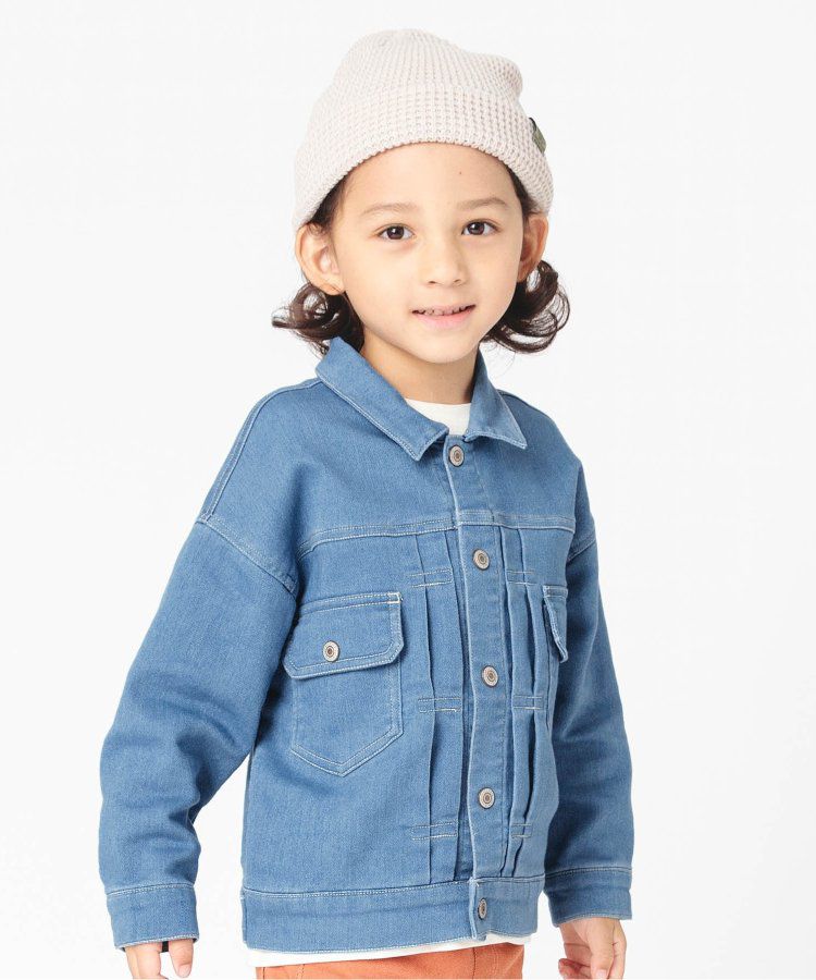 日本 BREEZE - すぽ軽系列 輕盈彈性牛仔外套-淺藍