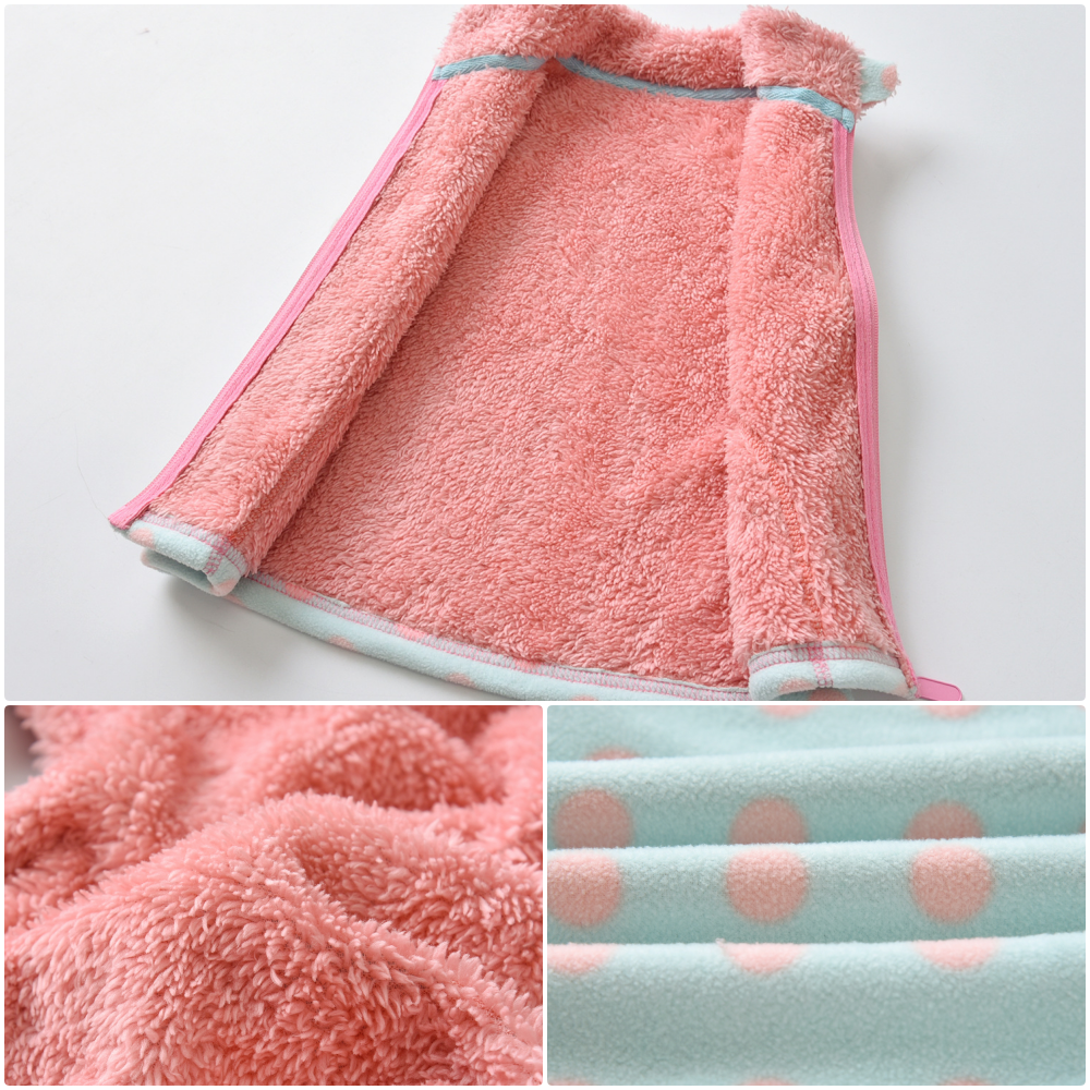 Fleece搖粒絨兒童背心(溫暖加絨)-粉色豹紋