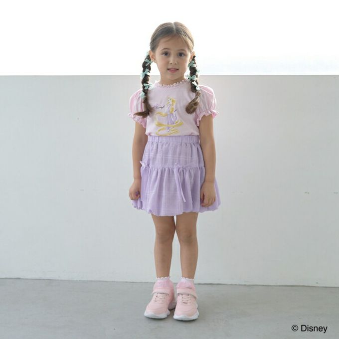 日本 Lycee mine - 蕾絲領泡泡袖公主角色上衣-卡通人物茉莉-奶油黃