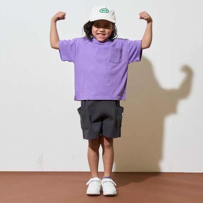 日本 b-ROOM - 柔款彈性大口袋素色短褲(4分丈)-炭灰