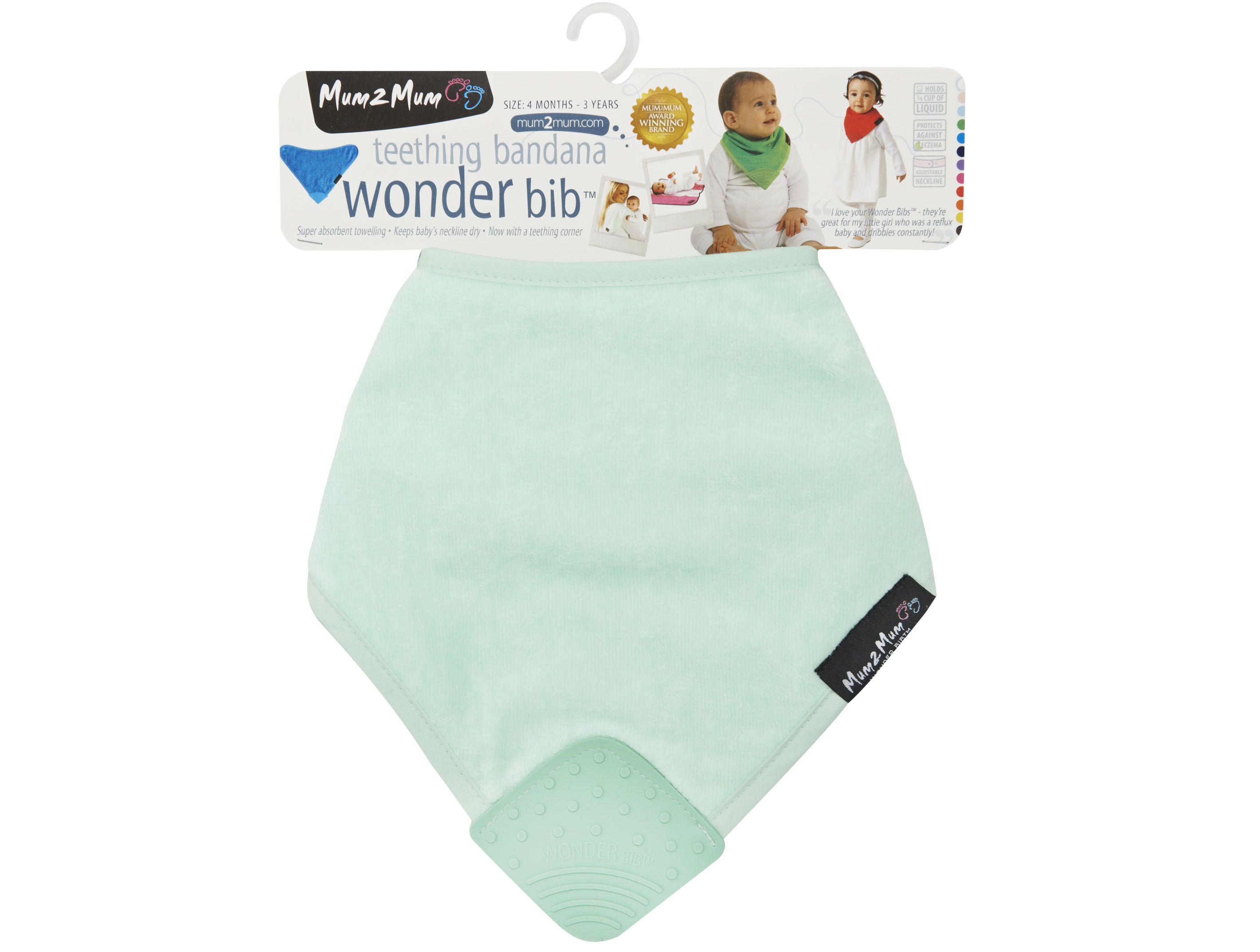 Mum 2 Mum - 機能型神奇三角咬咬兜口水巾圍兜-薄荷綠