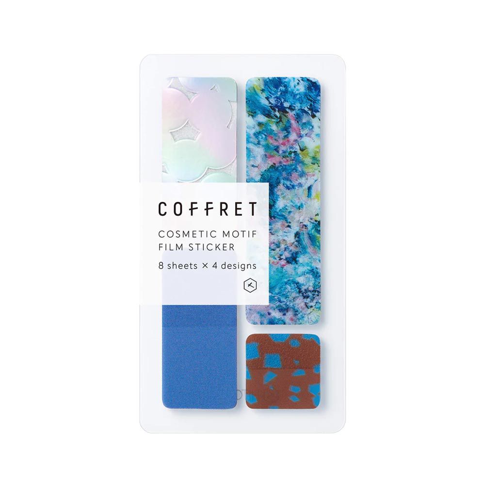 日本HITOTOKI - Coffret彩妝盤 裝飾貼紙-長方形-霓虹藍
