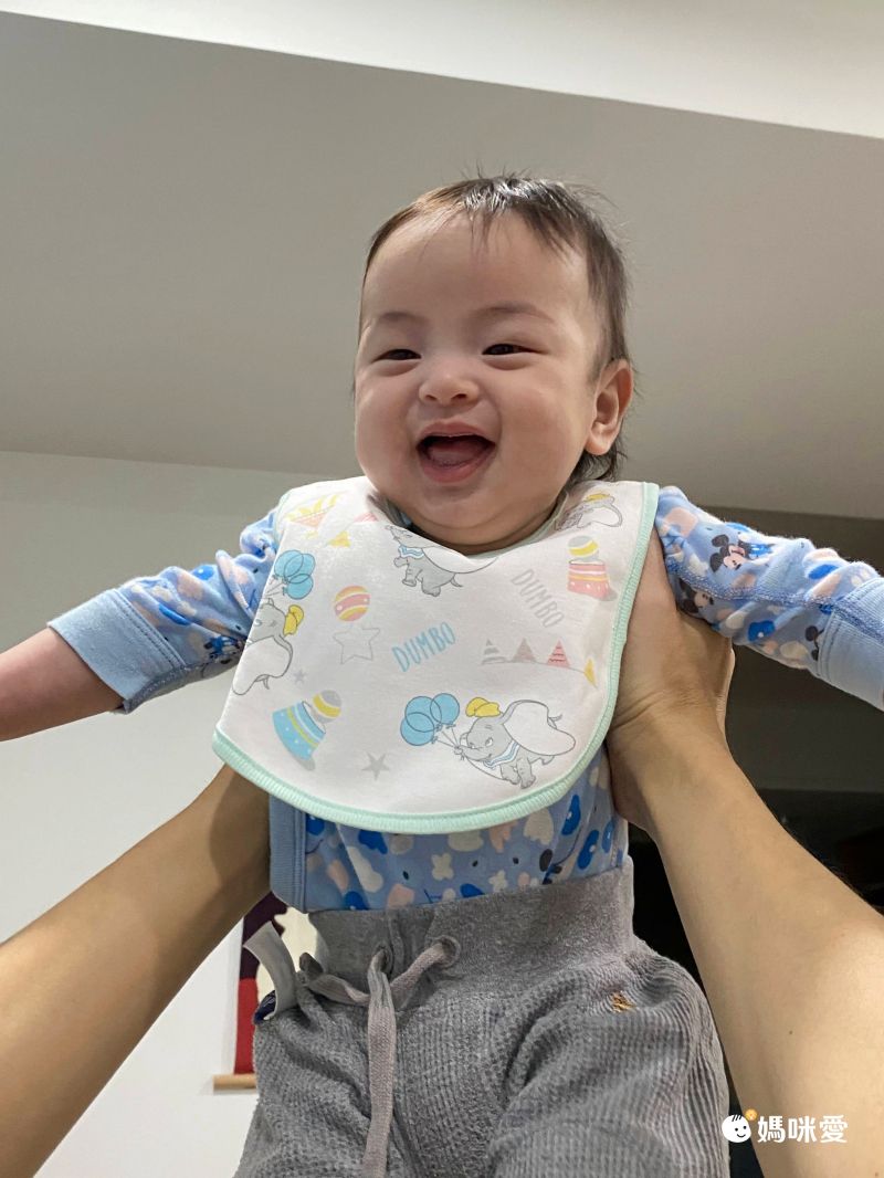 akachan honpo - 圍兜2件組-小飛象-白色 (70~80cm)-身高70~80cm體重9~11kg