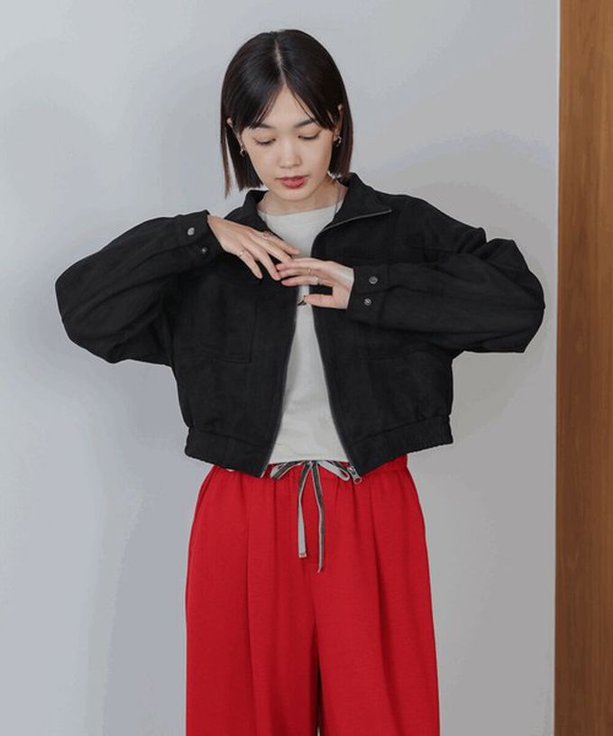 日本 Bab - 麂皮感立領率性口袋俐落外套-咖啡