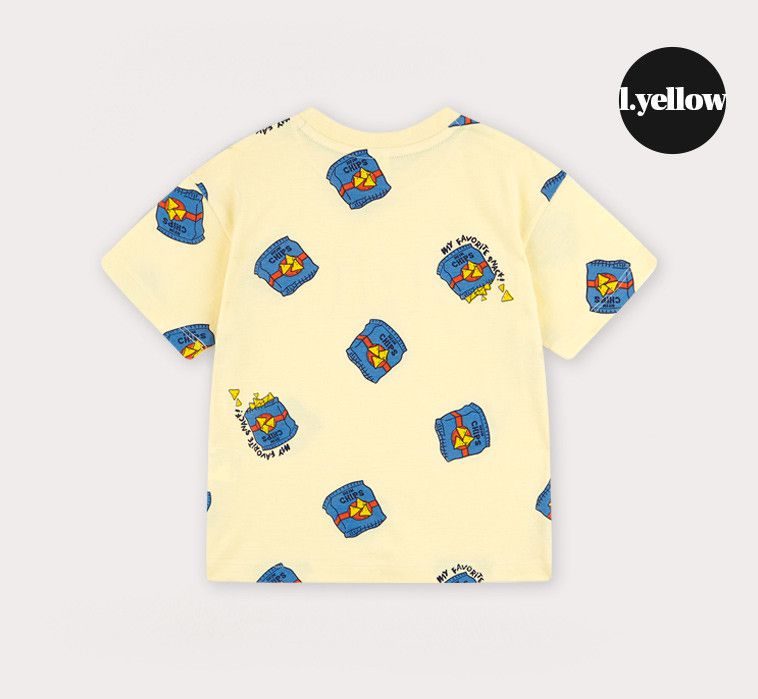 韓國 HEJMINI - CHIPS滿版印花上衣-米黃