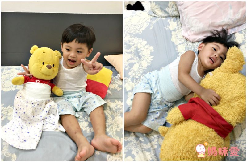 純棉網眼腹卷高腰護肚褲-藍色