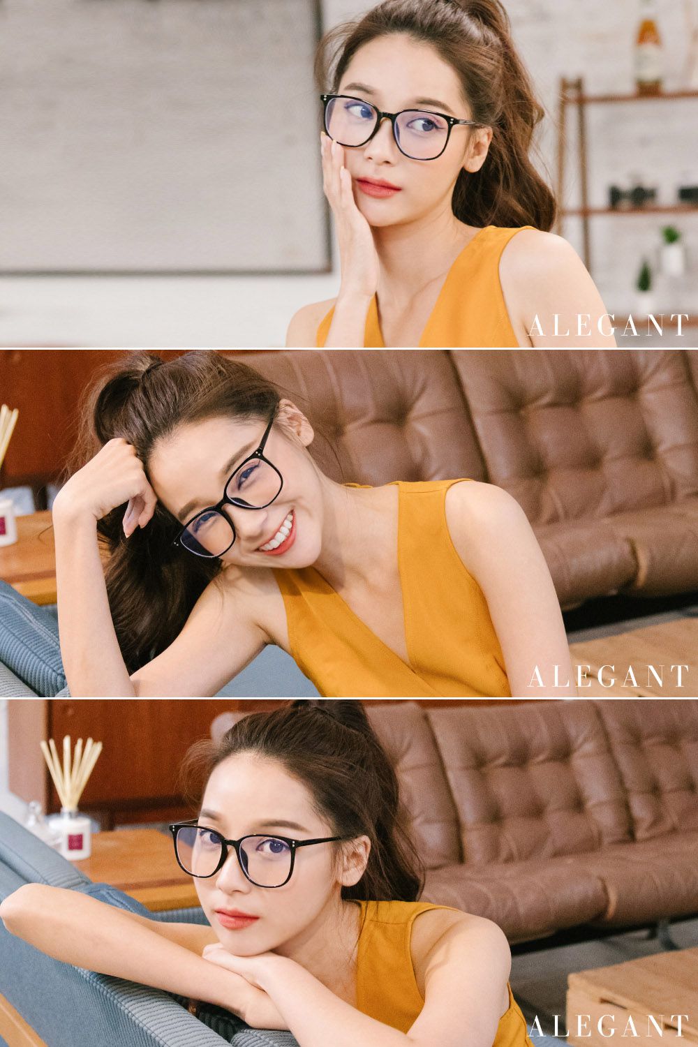 ALEGANT - 日雜經典百搭款TR90輕量森林黑色方框UV400濾藍光眼鏡