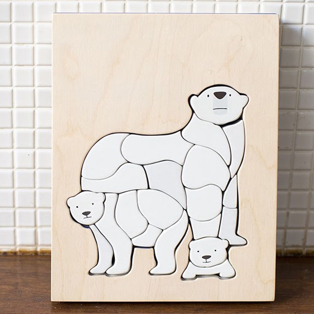 eguchi toys 江口設計 - 原木動物拼圖 - 北極熊