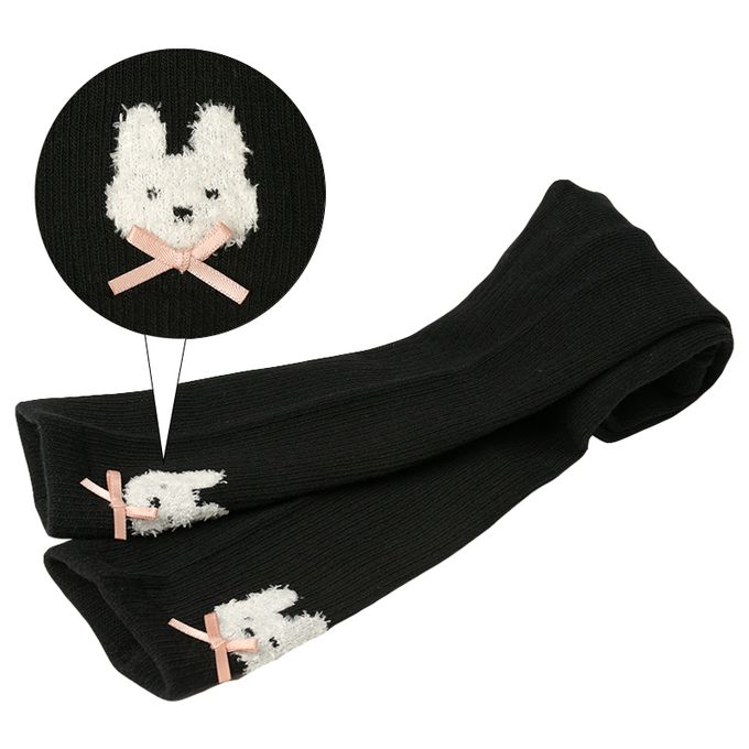 akachan honpo - 緊身褲-兔子造型裝飾-黑色