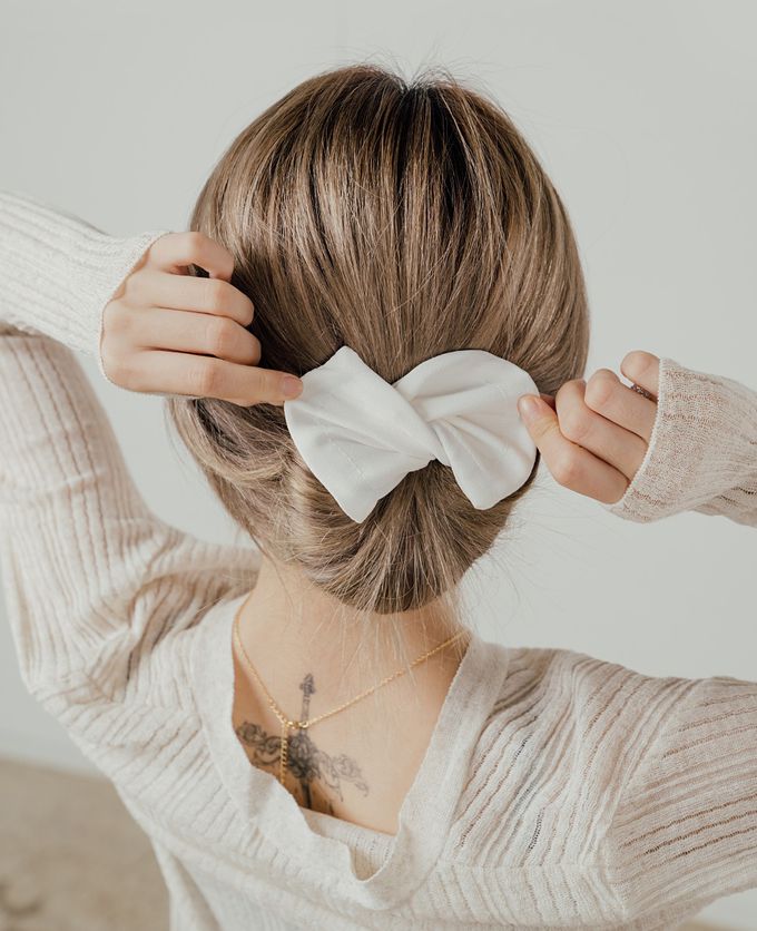 韓國 Soo&Soo - 韓式丸子頭編髮髮飾(素色)-黑 (約33*9.5cm)