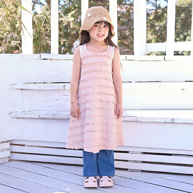 日本 Lycee mine - 度假感層次蕾絲吊帶洋裝-象牙白