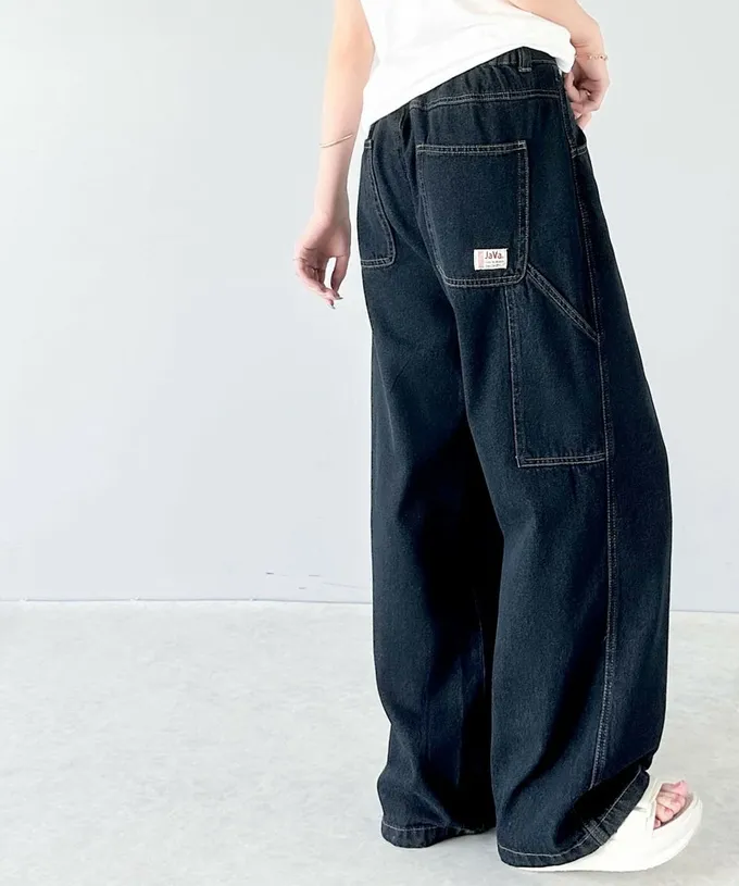 日本 Classical Elf - 超顯瘦厚磅百搭直筒褲-黑