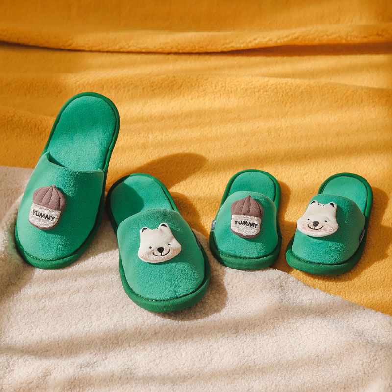 韓國 OZKIZ - 消音防滑室內鞋-LED閃耀蔬果款-灰色紅蘿蔔