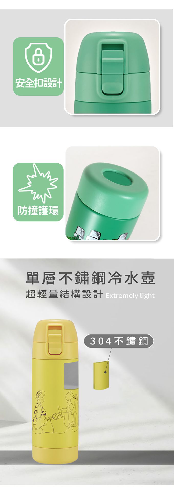 日本 SKATER - 不鏽鋼冷水壺(500ml)直飲-米奇