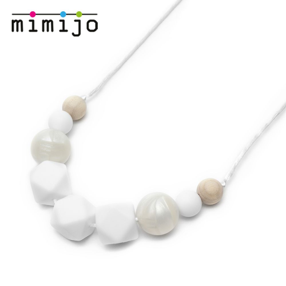 MIMIJO - 媽媽項鍊 鉑金矽膠-白色