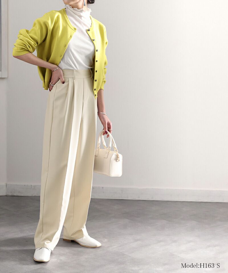 日本 Classical Elf - 修長美腿打褶西裝褲-摩卡棕